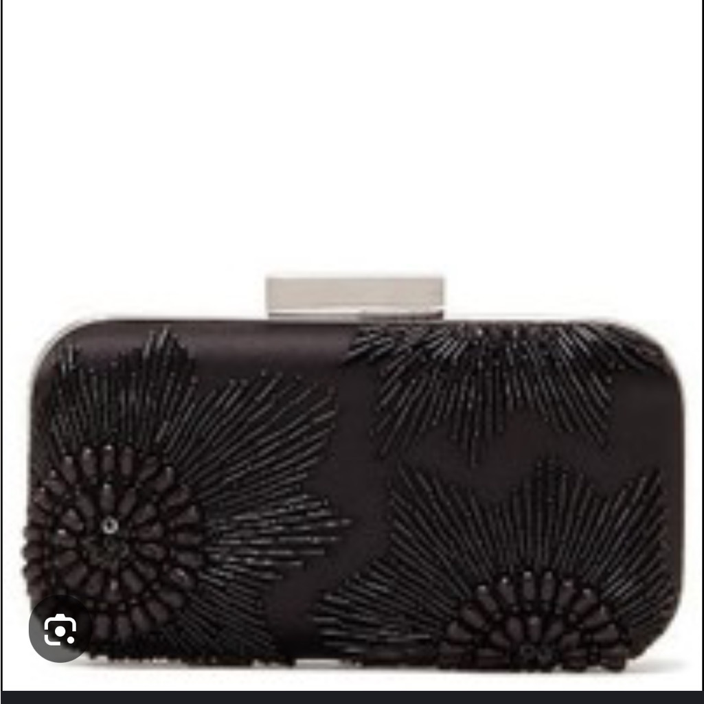 Vince Camuto New Cindy Embellished Minaudiere Black/Silver $158 Mfg